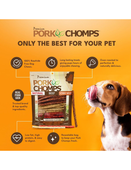 Pork Chomps Masticables para Perros 374g Sabores Variados Pork Chomps Masticables para Perros 374g Sabores Variados