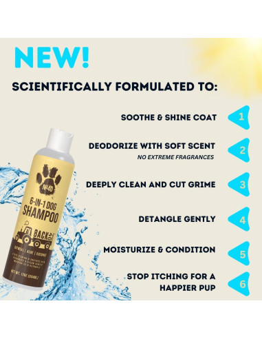 Champú Natural para Perros Back 40 Dogs 6 en 1 Avena 500ml