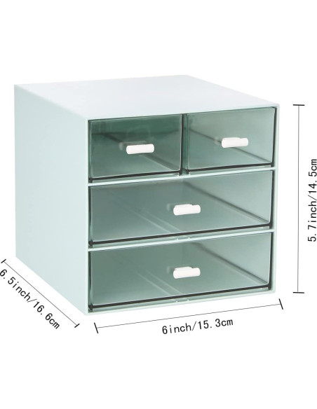 Organizador de Escritorio LETURE con 4 Cajones Plástico Azul