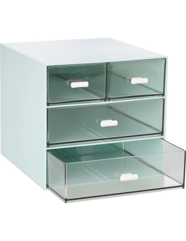 Organizador de Escritorio LETURE con 4 Cajones Plástico Azul