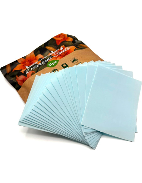 Hojas de Detergente para Ropa SIPA - 30 Hojas, Aroma Lirio
