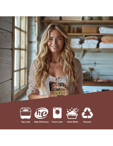 Hojas de Detergente para Ropa SIPA - 30 Hojas, Aroma Lirio