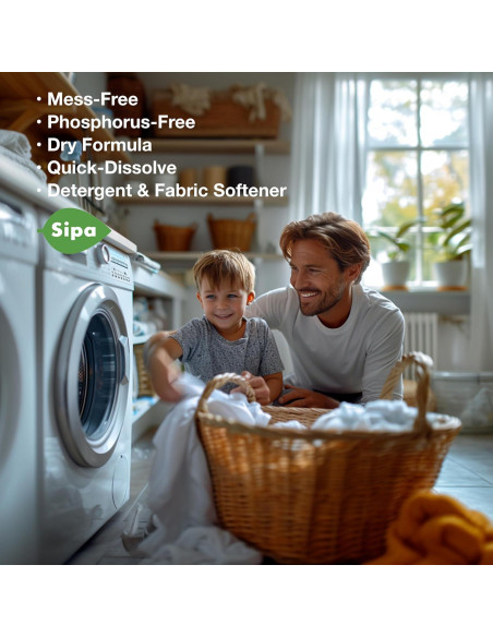 Hojas de Detergente para Ropa SIPA - 30 Hojas, Aroma Lirio