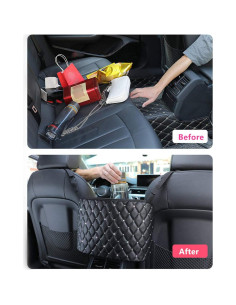 Organizador de Bolsas para Auto LEQC - Cuero PU, Barrera para Mascotas 2