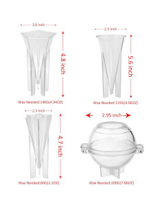 Set de 4 Moldes para Velas MILIVIXAY - Plástico Duradero 2