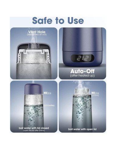 Hervidor Eléctrico Portátil Nicewell Q3 370ml Doble Voltaje