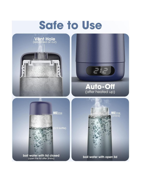 Hervidor Eléctrico Portátil Nicewell Q3 370ml Doble Voltaje