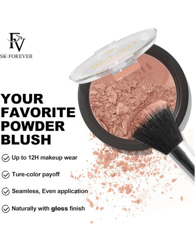 Rubor en Polvo FV Brillo Nude 4.8 g - Larga Duración y Resistente