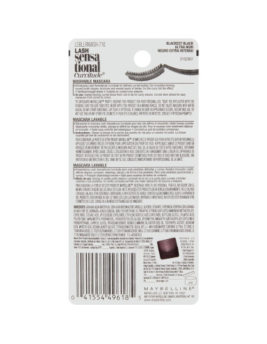 Máscara Lavable Curvitude Sensacional Maybelline 9.75 ml
