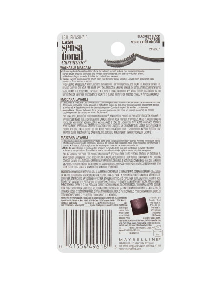 Máscara Lavable Curvitude Sensacional Maybelline 9.75 ml