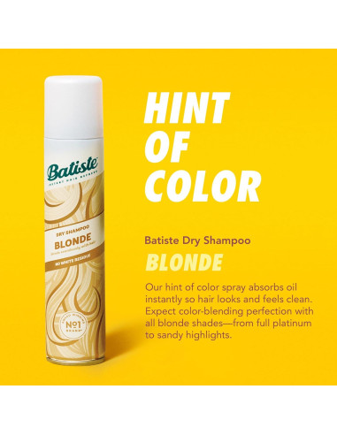 Champú Seco Batiste Rubio 162 g - Refresca y Absorbe Aceite