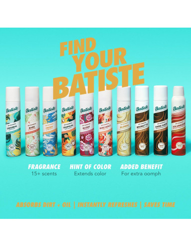 Champú Seco Batiste Rubio 162 g - Refresca y Absorbe Aceite