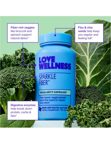 Suplemento de Fibra Love Wellness Sparkle Fiber 90 Cápsulas