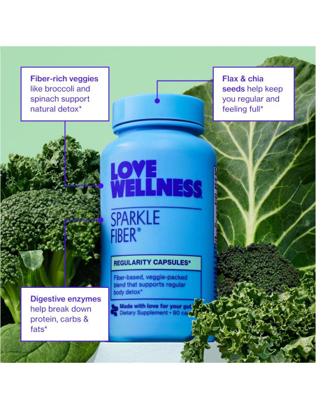 Suplemento de Fibra Love Wellness Sparkle Fiber 90 Cápsulas