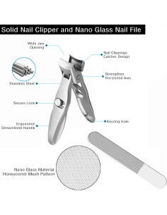 Cortauñas Nnewpeak Antisalpicaduras para Uñas Gruesas con Lima 2