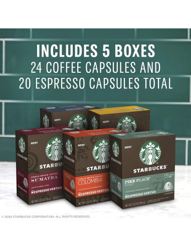 Cápsulas de Café Starbucks para Nespresso Vertuo - Variedad 44 Unidades