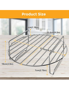 Rejilla de Acero Inoxidable para Freidora de Aire Ninja Foodi 9.2" 2