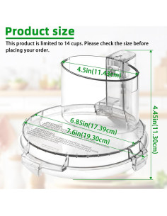 Tapa de Tazón de Repuesto Wosijm DFP-14NWBCT1 4 Lengüetas 2