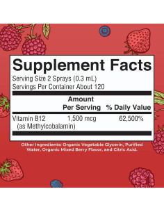 Spray de Vitamina B12 MaryRuth 29.57 ml | Vegano y Orgánico 2