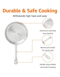 Juego de Sartenes de Acero Inoxidable 3 Piezas Amazon Basics 2