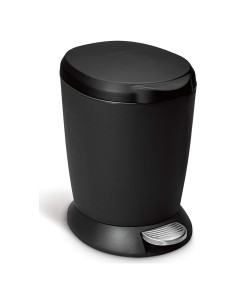 Basurero Compacto de Plástico 6L simplehuman Negro Redondo