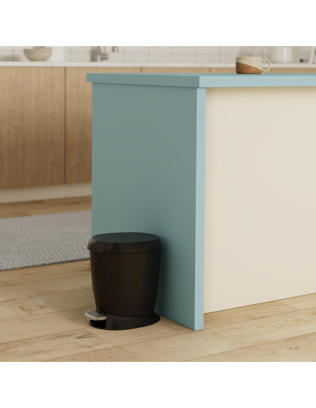 Basurero Compacto de Plástico 6L simplehuman Negro Redondo