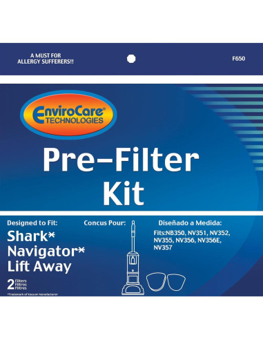 Filtros de Reemplazo EnviroCare para Aspiradoras Shark NV350-357