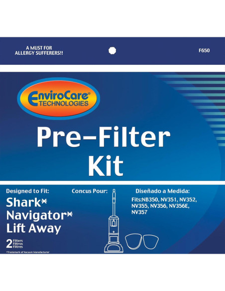 Filtros de Reemplazo EnviroCare para Aspiradoras Shark NV350-357 Filtros de Reemplazo EnviroCare para Aspiradoras Shark NV350-357