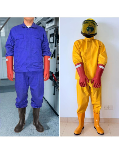 Guantes Eléctricos Aislantes Coolneon 12kV Tamaño 10 Rojo