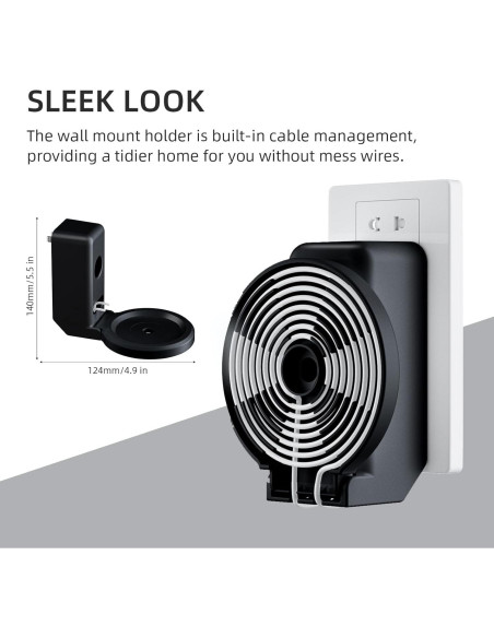 Soporte de Montaje en Pared AFGHOA para Echo Dot 5ta/4ta Gen - Negro