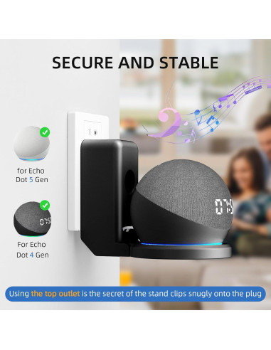 Soporte de Montaje en Pared AFGHOA para Echo Dot 5ta/4ta Gen - Negro