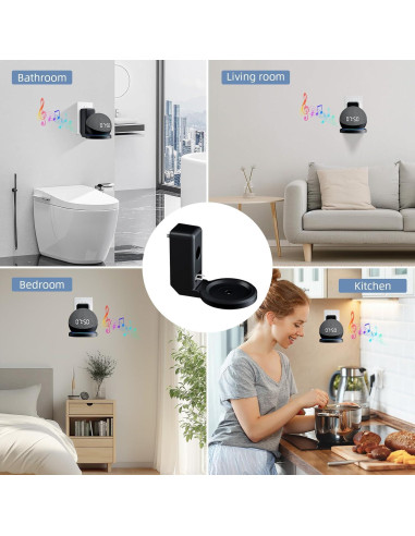 Soporte de Montaje en Pared AFGHOA para Echo Dot 5ta/4ta Gen - Negro