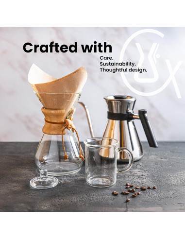 Cafetera Chemex de Vidrio 3 Tazas - Modelo Zafiro
