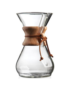 Cafetera Chemex Pour-Over Clásica 8 Tazas Vidrio Borosilicato