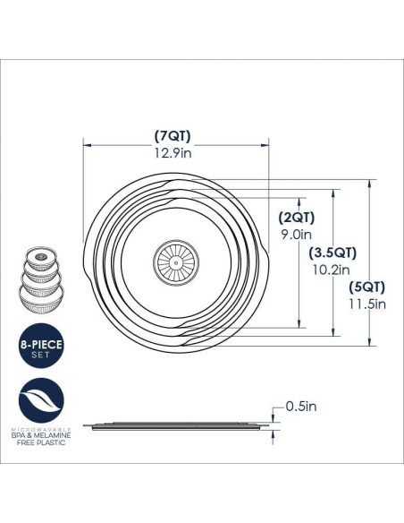 Juego de Cuencos Mezcla y Servicio Nordic Ware 8 Piezas