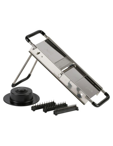 Mandolina Profesional Louis Tellier - Acero Inoxidable - Grosor Ajustable - Corta Verduras y Papas Fritas