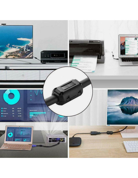 10 Clips de Anillo de Ferrita UCCKEYI Filtro de Ruido RFI EMI