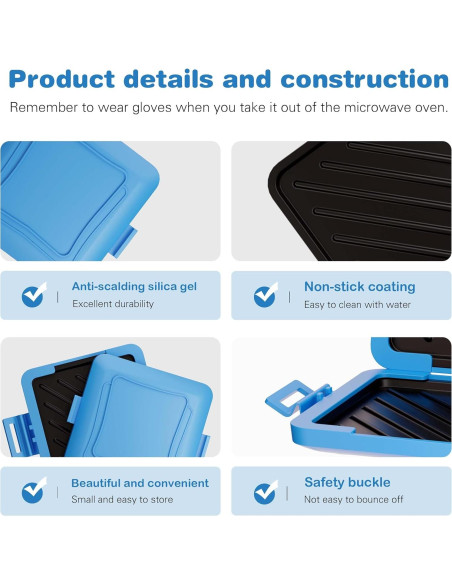 Hacedor de Toasties de Microondas Azul HQBKP-RD 15x15cm