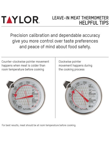 Termómetro de Cocina Taylor Leave-In Acero Inoxidable 5.08 cm