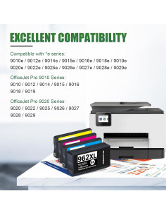 Cartuchos de tinta Obuweu 962XL para HP - Paquete de 4 2