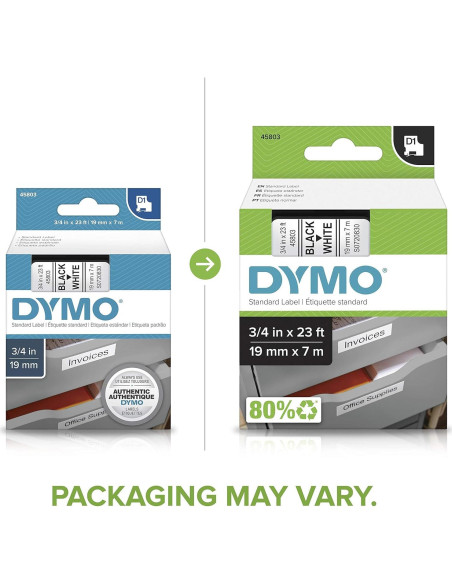 Cinta de Etiquetado DYMO D1 1.9 cm x 7 m Negra sobre Blanca Cinta de Etiquetado DYMO D1 1.9 cm x 7 m Negra sobre Blanca