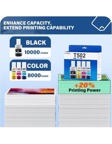 Botellas de Recarga de Tinta 502 Osinkjet Paquete de 4