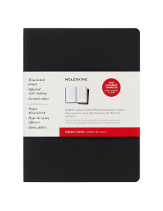 Cuaderno Moleskine Cahier Tapa Blanda Grande Rayado Negro Rojo