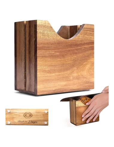 Soporte Cortador de Bagels SkyLia de Madera de Acacia 13.84cm