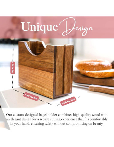 Soporte Cortador de Bagels SkyLia de Madera de Acacia 13.84cm