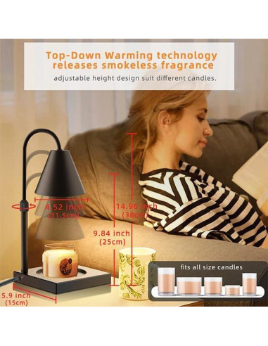 Lámpara Calentadora de Velas LALISU con Regulador y Temporizador