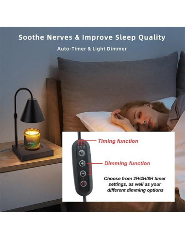 Lámpara Calentadora de Velas LALISU con Regulador y Temporizador