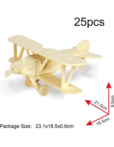 Rompecabezas de Madera 3D Georgie Porgy - Biplano, Helicóptero, Avión Civil