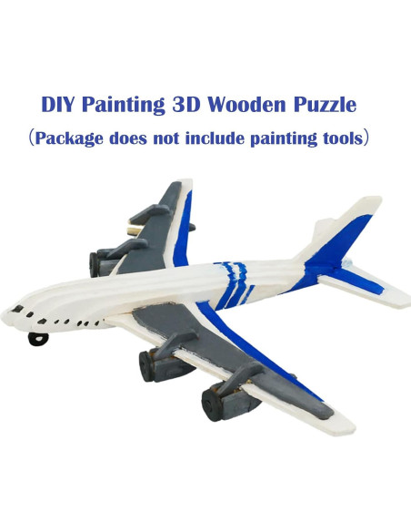 Rompecabezas de Madera 3D Georgie Porgy - Biplano, Helicóptero, Avión Civil