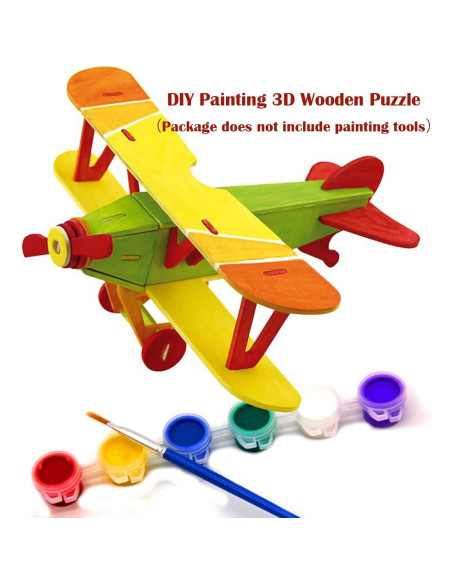 Rompecabezas de Madera 3D Georgie Porgy - Biplano, Helicóptero, Avión Civil
